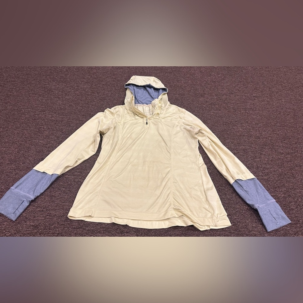EUC MPG L Yellow Grey Spring Long Sleeve Athletic Active Hoodie